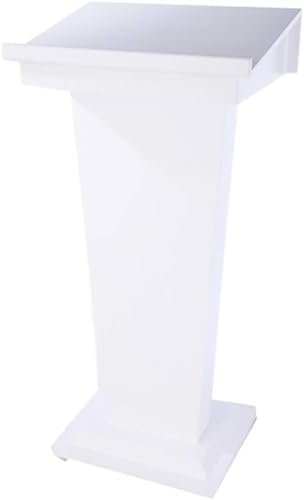 Rednerpult / Podiumständer mit Holzboden, für Konferenzen, Schule, Kirche und Büro, 118 x 58 x 45 cm, Weiß