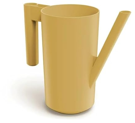B2C Plastic Plant Watering Can Jug Indoor 2L for houseplant Lightweight Matt Finish Modern Long Spout Large handle (Mustard)