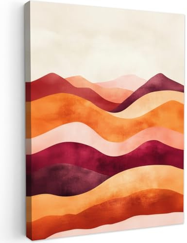 MuchoWow© Impression sur Toile Peinture 60x80 cm Tableau Mural Decoration Salon Reproductions de Tableaux Murale Moderne Abstrait - Paysage - Vagues