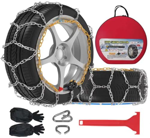 Automatische Schneeketten, 2 Stück x 12mm, 30s Minute schnelle Montage von Schneeketten mit automatischem Spanner für für Pkw Pickups und Suv(Größe 150)