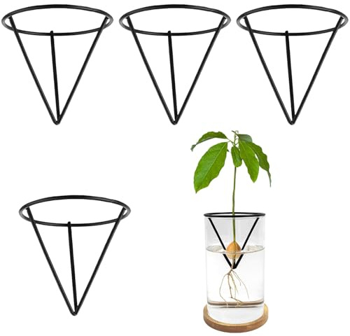 Avocado-Samen-Startergestell, Avocado-Samen-Startervase, dreieckiges Avocado-Samen-Samen-Starter-Set, Avocado-Samen-Vase, Avocado-Vase, Avocado-Baum, für Familie, Freunde und Gartenarbeit, 4 Stück
