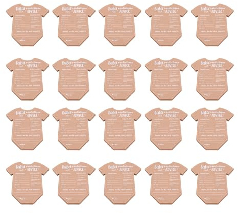 Predicciones y tarjetas de consejos para bebés de 20 piezas, Libro de visitas de baby shower de papel grueso Kraft para nuevos padres, revelación de género, fiesta