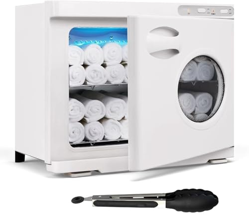 23L Towel Warmer, Towel Heater Cabinet, Heated Towel Steamer Quick Heating | Towel Warmer with Towel Clip Fast Heating to 70°C, Large Capacity Beauty Towel Warmer for Spa, Facials, Shaving (Black)
