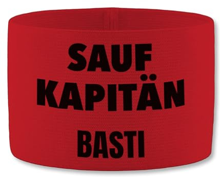 Geschenk mit Namen personalisiert by Shirtracer - Jako Kapitänsbinde - & Alkohol - Saufkapitän Wunschname - Malle personalisiert Accessoires Mallorca Party Saufen