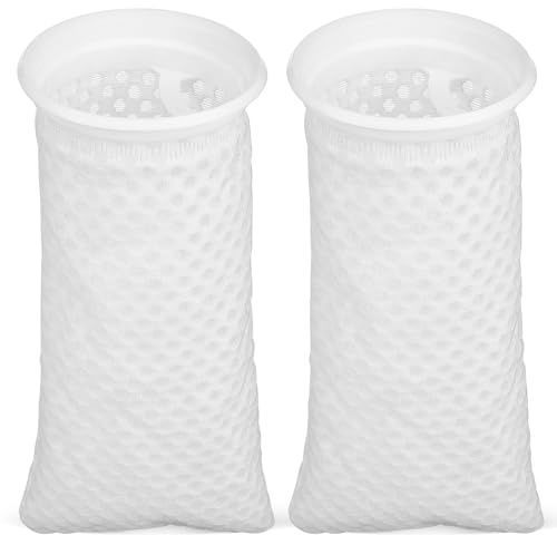 Homoyoyo Chaussettes Filtrantes en Coton Blanc Motif Nid d'abeille pour Pompe Aquarium, Lavables et Réutilisables, Pack de 2 Pièces, Accessoires pour Filtre Aquarium