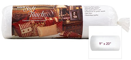 Fairfield Soft Touch Neck Roll Pillow, Pillow Inserts with Poly-fil Fiber, Durable Polyester and Cotton Cover with 200-Thread Count, Machine Washable, 9 x 20