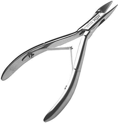 May Eckenzange 13 cm abgerundete Spitze Nagelzange Edelstahl Lederetui | Mit 15 mm Klinge. Das feine Instrument garantiert eine absolut sichere, kosmetische Pflege besonders empfindlicher Nägel.