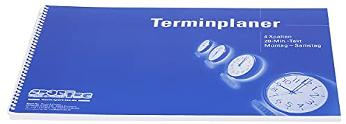 Terminplaner Organizer Terminbuch für Praxis & Therapie 4 Spalten 20 Min Mo.-Sa.