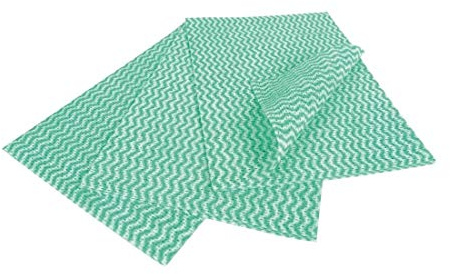 EcoTech EWF25G Envirowipe Compostable Folded Cloth, Green (pack of 25),50 x 36 centimeters | Green colourway prevents cross-contamination, with a folded design for easy dispensing and quick clean-ups.