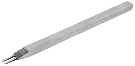 Aexit Herramienta de artesanía de cuero de 3 mm espaciado 2 d-i-entes de cincel (model: X1238IXII-6540YC) perforado de cuero