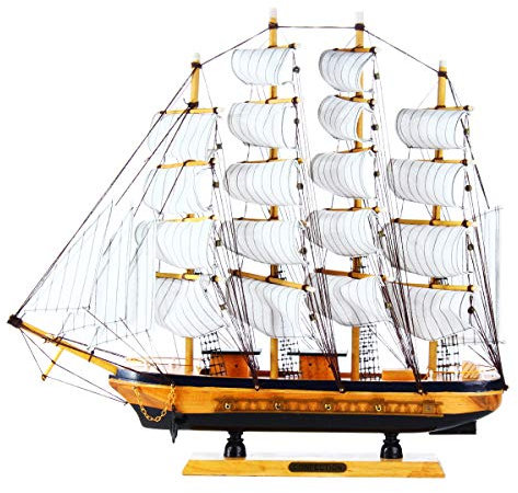 TuToy Mini Handmade Wooden Sailing Boats Model Assembly Nautical Ship Schooner Boat Decorations Gift