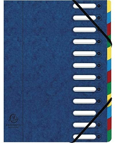 Exacompta Ordnungsmappe Harmonika 55122E DIN A4 12Fächer blau