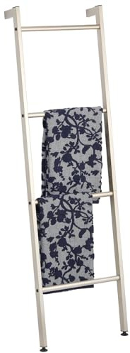 mDesign Échelle porte-serviettes autoportante pour salle de bain - Porte-serviettes à 4 niveaux en métal - Porte-serviettes pour serviettes de bain, vêtements ou journaux - Beige