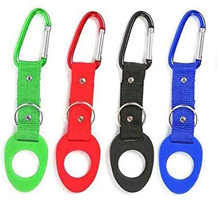 Portable Silicone Water Bottle Buckle,Convenient Carrying Drink Clip Hook Holder with Carabiner Attachment & Key Ring for Outdoor Activities Bike Camping Hiking Traveling Daily Use 4 Pack