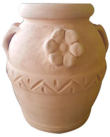 Generico Giara Terracotta Fatta a Mano, Altezza 33 cm, Diametro Pancia 22 cm, Mini Orcio Anforetta, Vaso per Piante, Idea Regalo Natale Bomboniera