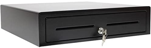 APG Standard- Duty 16” Electronic Point of Sale Cash Drawer | Vasario Series VB320-1-BL1616 | with CD-101A Cable | Printer Compatible | Plastic Till with 5 Bill/ 5 Coin Compartments | Black