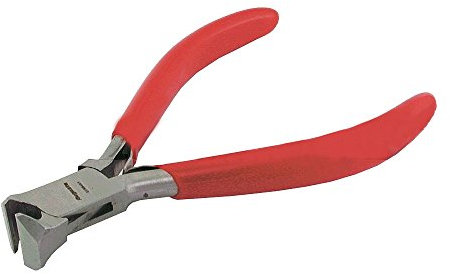Augusta Vornschneider Zange Seitenschneider Stahl poliert 130mm, Silber, Rote Griffe