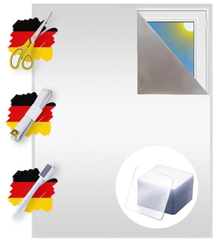 Verdunklungsstoff Meterware | Hitzeschutz oder Kälteschutz | Sonnenschutz zu 100% Verdunkelung | Folie mit Thermobeschichtung für alle Fenster | Rollo ohne bohren | Blackout (Perlweiß mit Nano Tape)