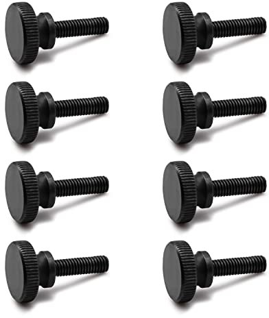 LERANXIN 8 Stück Rändelschrauben M6 20mm, Klemmschraube Schwarz, M6 Schrauben, Metallschrauben für CNC-Bearbeitung, Möbel, Modellbau und Maschinenbau