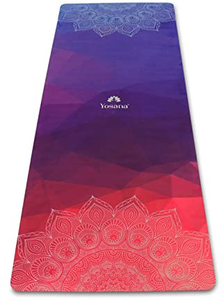 Yin Yogamatte aus Naturkautschuk I Hot Yoga Mikrofasermatte I Maschinenwaschbar I I Yogatuch und Matte in einem I feucht besonders rutschfest I 183 x 68 cm I 4mm