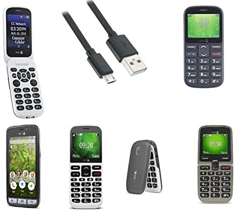 Mr.Gadget Solutions® - Cable USB de carga rápida de 3 metros para teléfono móvil Doro 1360 1370 5030 6520 611 GSM