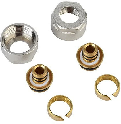 S SIENOC 2 Stück Klemmverschraubung für 16 x 2 mm Heizrohr 3/4 für Hahnblöcke und Fußbodenheizung