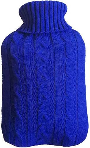 TRIXES Blauer gestrickter Wärmflaschenbezug - Geschenke für Männer, Frauen & Kinder - Schmerzlinderungskissen Wärmt den Körper, den Rücken, den Nacken, die Füße und die Hände (Beutel nicht enthalten)