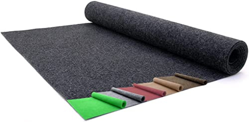 Madeinnature - Moquette da esterno – Imitazione erba sintetica in rotolo economico – Tappetini per esterni per terrazza, balcone, piscina, … dimensioni e colori a scelta (6,5 x 2 m antracite)