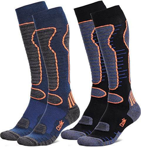 Ozaiic Merino Wollsocken Skisocken für Damen & Herren, Atmungsaktive Kompressionsstrümpfe Thermosocken, Warme Dicke Wintersocken Kniehoch für Outdoor-Sport, Snowboarden