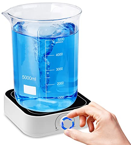 PRECIPETTE Magnetrührer 500-3000UpM 5L Labor Magnetic Stirrer Mixer Labor Rührer 145mm 5000ml mit 1 Rührfisch magnetic stirrer