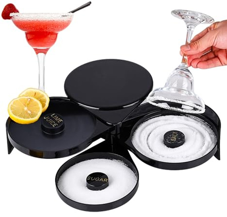 Margarita Salt Rimmer, Cocktail Margarita Glas Rimmer Bartender Tool Bar 3-lagers Socker Salt Kant Lime Salt Box Kryddbehållare