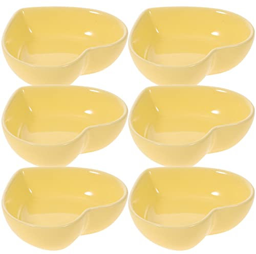 Lurrose 6pcs Heart-Shaped Dipping Dishes Sauce Plates for Condiments Seasoning Bowls for Home Parties and Outdoor Events for Snacks and Appetizers