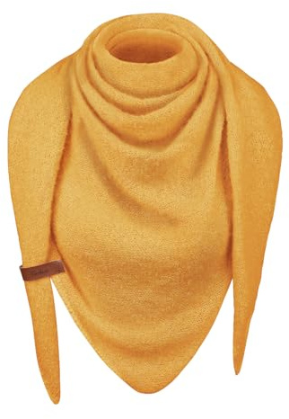 heekpek Schal Damen Winter Strickschal Dreieck Warme Weich Dreiecksschal mit Lederschlaufe Einfarbig Gestrickt Winterschal Herbstschal