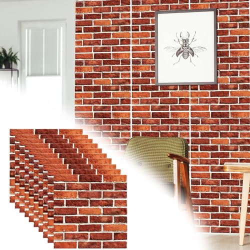 3D-Wandpaneele, 30x30cm 10 Pcs, Akustikpaneele für Innenwanddekor, Wasserdicht und Hitzebeständig, PVC-Ziegel Strukturierte Tapete für Wohnzimmer, Hotel, Lobby