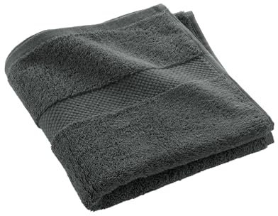 Douceur d'Intérieur, asciugamano (50 x 90 cm) Elegance, antracite, 100% cotone tinta unita