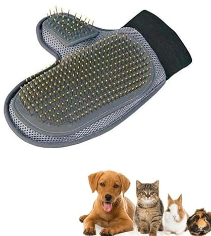 Sleek Style® Pet Grooming Glove Dog Grooming Brush Glove Bathing Washing Hair Remover Brush Deshedding Brush Glove Pet Hair Remover Mitt Five Finger Gloves Perfect for Pet Dog & Cat