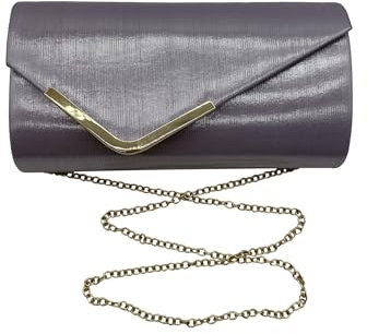Finecy In Clutch Purses for Women, Gold tone Envelope Clutch Evening Bag with Detachable Chain, Fashion Party Prom Purse New (Lilac)