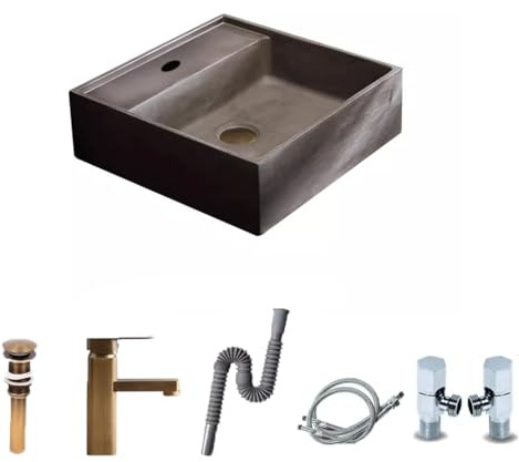 NEBE Fregadero Cocina Pequeño apartamento sobre Lavabo de encimera, hormigón, Individual, for balcón, for el hogar, Baño(B)