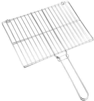 Monozoz Cestino per griglia all'aperto, supporto per grigliate per pesci per griglia | Cesto per griglia all'aperto in acciaio inossidabile,Cestino per griglia portatile con manico lungo,