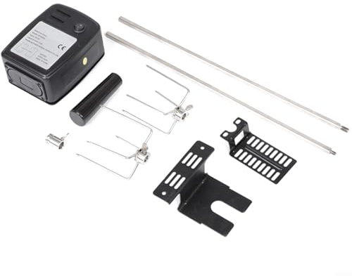 Parrilla eléctrica para barbacoa, asador de acero inoxidable, kit de asador, barra de escupir, tenedores de brocheta de carne con motor para asados, jamones y aves de corral