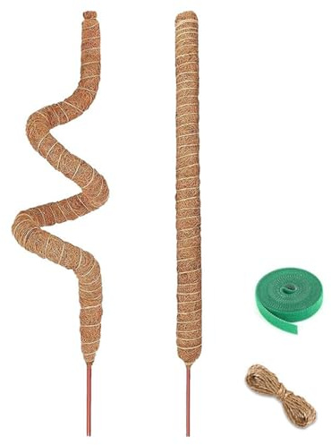 Moss Pole, for Indoor Plants,Bendable Moss Pole for Monstera, Moss Poles for Climbing Plants, Handmade Coco Coir Pole Plant Support for Creeper Plants Grow Upwards (120CM)