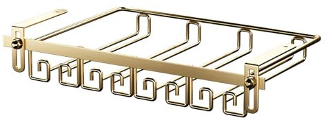 4 Reihige hängendes Weinglashalter unter dem Schrank, 45cm moderner goldener Metallstielhalter, hängend 8-12 Gläser, weingläser halter aufhängen für Küche, Bar