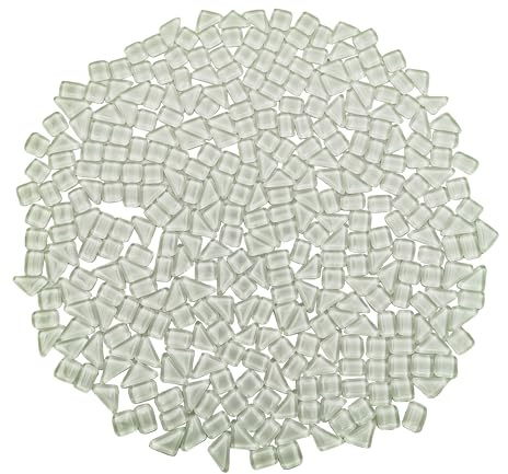 500 g/1,1 lb Kristallglasmosaikfliesen, Glasmosaikstücke für Handwerk, Unregelmäßige Mosaikstücke für Hausdekoration oder DIY-Handwerk, Mosaikherstellungszubehör. (Weiß)