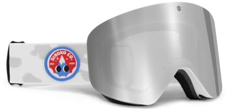 SIROKO - Masques de Ski et Snowboard pour Enfant GX Whitehorse Blanc