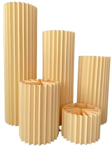 Alzate for torte, tavolo da dessert, supporti for cilindri rotondi, supporti for cilindri rotondi da 5 pezzi for centrotavola for matrimoni, feste, vasi in cartone con disco acrilico, espositori piegh