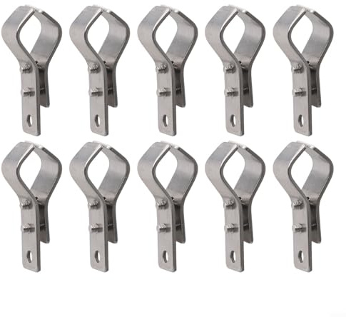 Paquete de 10 abrazaderas de montaje de tubería ajustables de acero inoxidable SS304, soportes de soporte de metal, paquete de 10 accesorios de instalación para toldo de jardín, invernadero agrícola