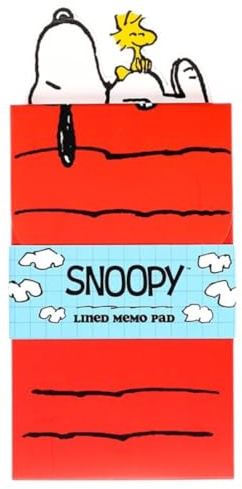 Puckator Peanuts Snoopy & Woodstock Flip Open Shaped Memo Pad - Small Notebooks - Pocket Size Mini Tiny Notepads Block Lis Jotter Book Kids Notebook Notebooks Back To School Supplies Planner Planners