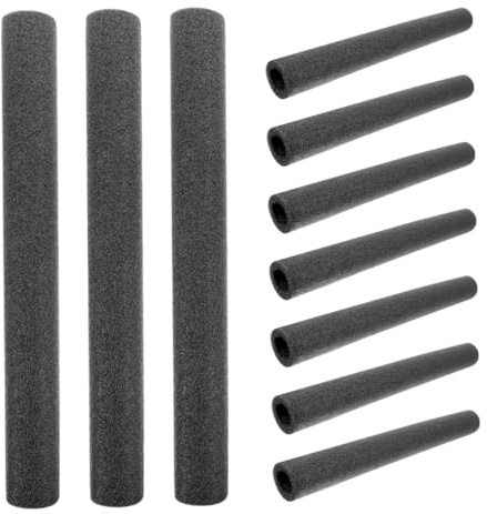 Angoily 12 Fundas de Espuma de Pe Negro para Tuberías de Calefacción y Agua, Multifuncionales Protección contra Impactos, Ideales para Aislamiento y Conservación del Calor