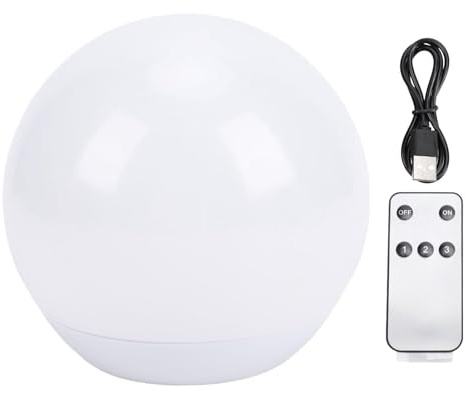 SPYMINNPOO LED Boule Lumière, 6 Pouces Sans Fil Nursery Night Lights Rechargeable Globe Lampe pour Intérieur Extérieur Garden Party