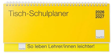 TimeTex Tisch-Schulplaner im Querformat - Schuljahr 2026-2027 - Lehrerkalender - Unterrichtsplaner - Timetex 10579